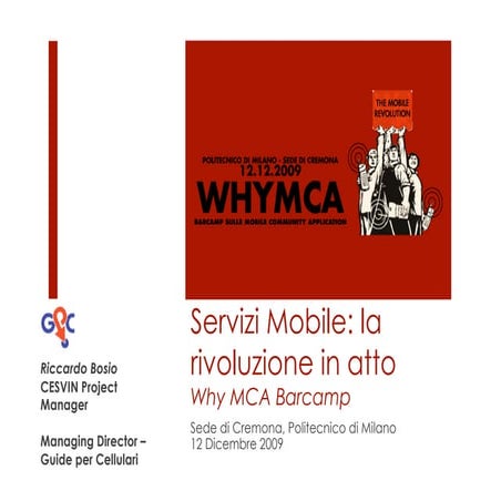 Whymca Riccardo Bosio Servizi Mobile e Applicazioni: la rivoluzione in atto 
