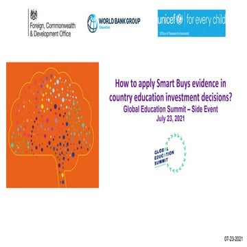 Webinar: How to apply Smart Buys evidence in country education investment dec...