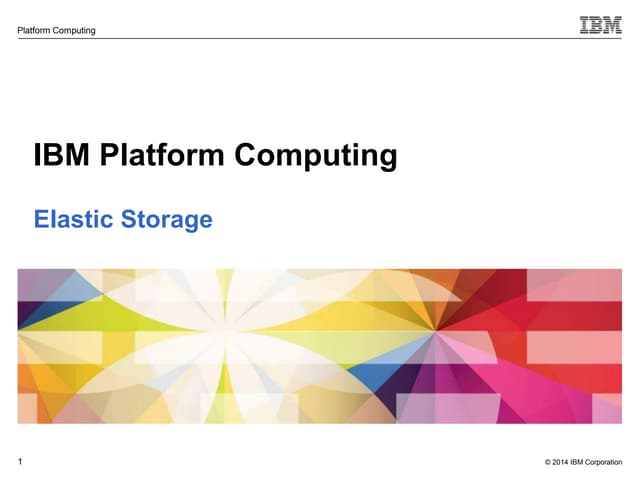 IBM Platform Computing  Elastic Storage