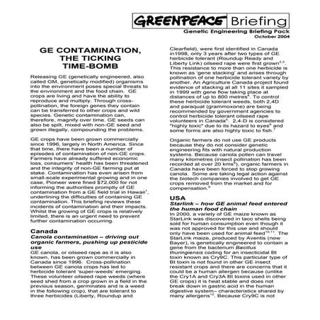 GE Contamination: The Ticking Time-Bomb 