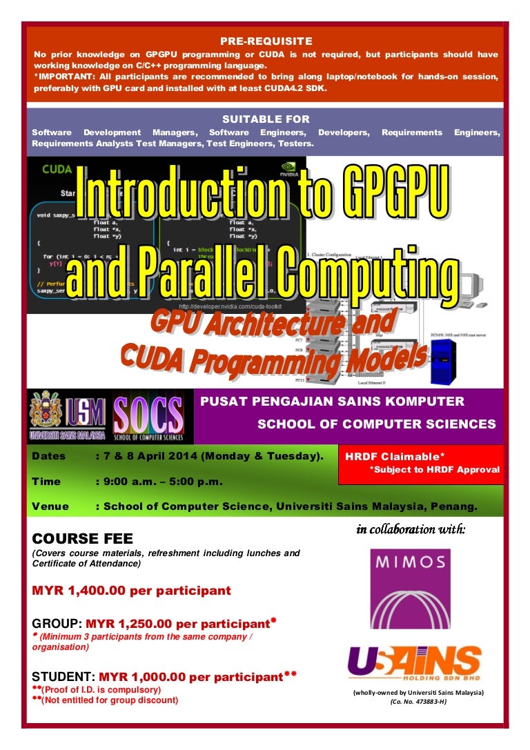 INTRODUCTION TO GPGPU AND PARALLEL COMPUTING (GPU ARCHITECTURE AND CU…