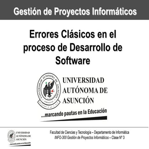 Problemas comunes en el desarrollo de Software | PPTX