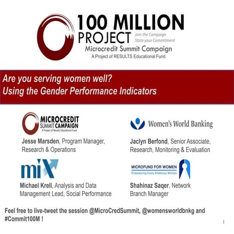 Gender Performance Indicators webinar