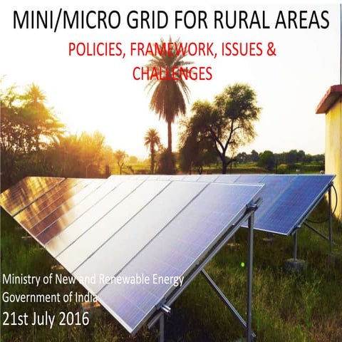 Bangalore | Jul-16 | MINI/MICRO GRID FOR RURAL AREAS
