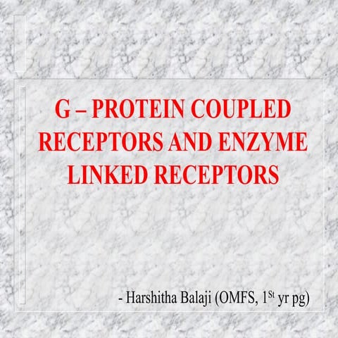 G protein coupled receptors and their Signaling Mechanism | PPTX