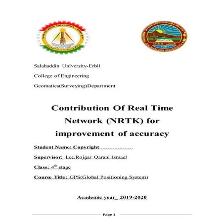 Contribution Of Real Time Network (NRTK) for improvement of accuracy