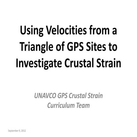 Unit 4 GPS infinitesimal strain analysis presentation