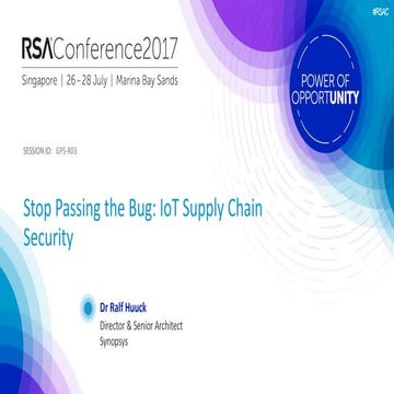 Stop Passing the Bug: IoT Supply Chain Security