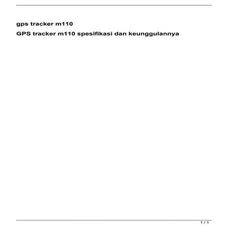 gps tracker m110 | PDF