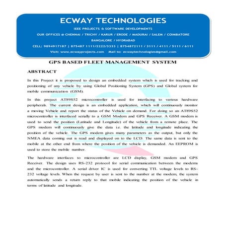 Gps based fleet management system