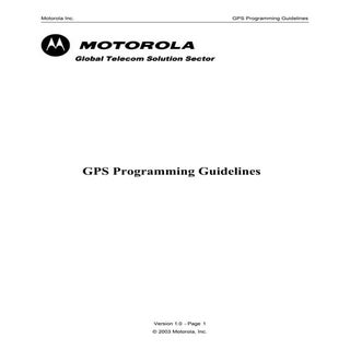 Gps Developer Guidelines