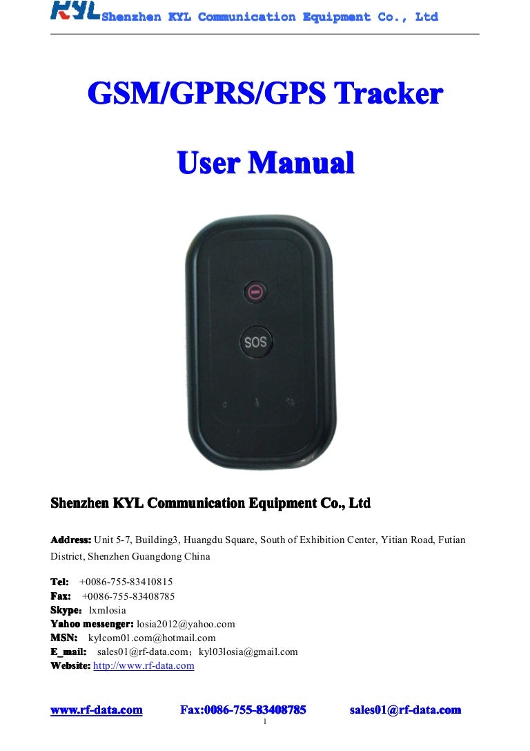 Gps portable tracker user manual