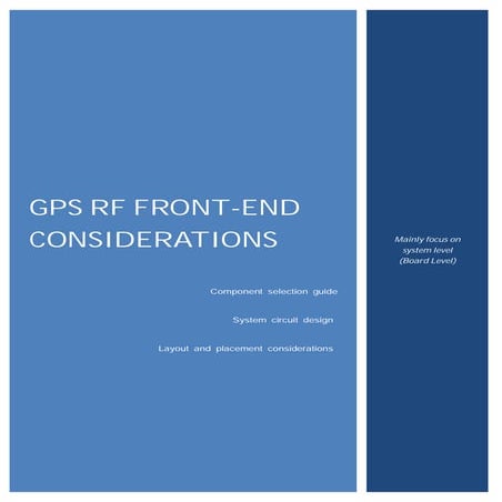 GPS RF Front End Considerations