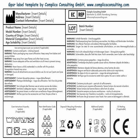 GPSR Product Label Template Amazon Ebay Etsy Kaufland | PDF