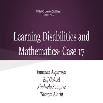 Gpsy 662 learning disabilities
