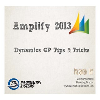 Dynamics GP Tips and Tricks from Am...