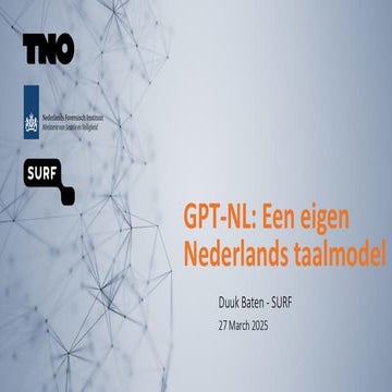 Duuk Baten - GPT-NL: een eigen Nederlands taalmodel