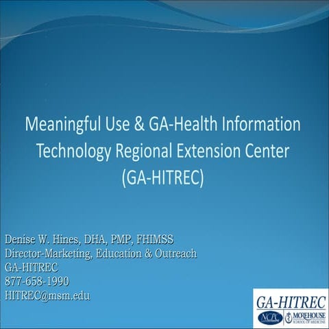 Meaningful Use & GA-HITREC