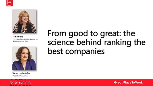 For All Summit 2022: Great Place To Work Focus Session