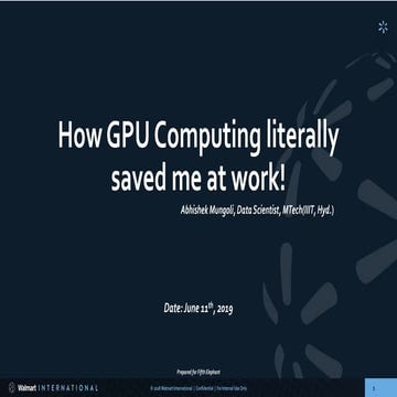 How GPU Computing literally saved me at work!