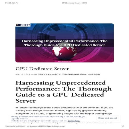 Harnessing Unprecedented Performance: The Thorough Guide to a GPU Dedicated S...