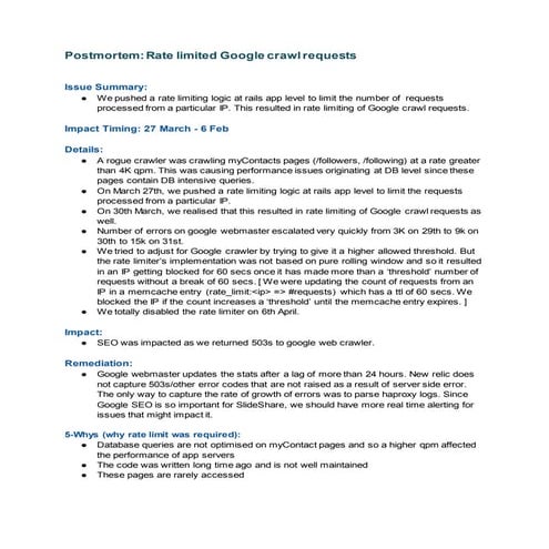Rate limiting of google crawler