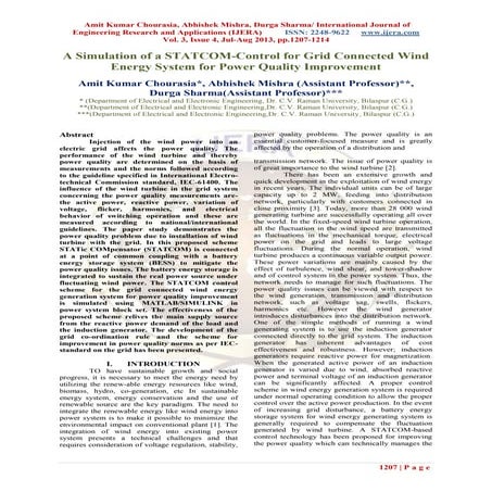POWER QUALITY ISSUE WITH GRID CONNECTED WIND ENERGY SYSTRM | DOCX