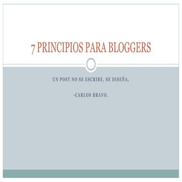 7 PRINCIPIOS PARA BLOGGERS