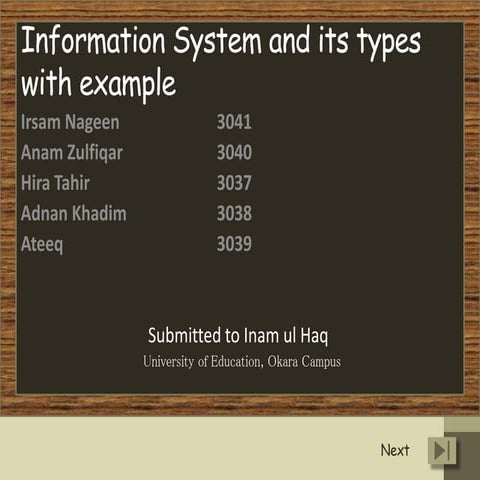 Gr. 8, Information System and Its Types
