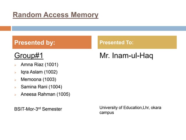 Random Access Memory