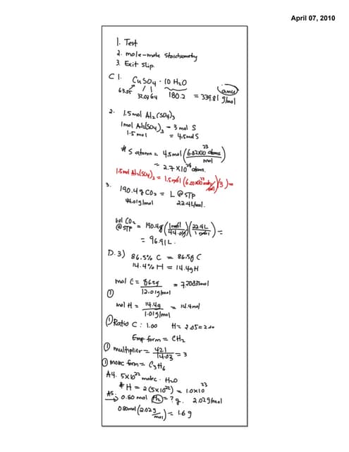 Gr11 Apr7 Mole Ratios