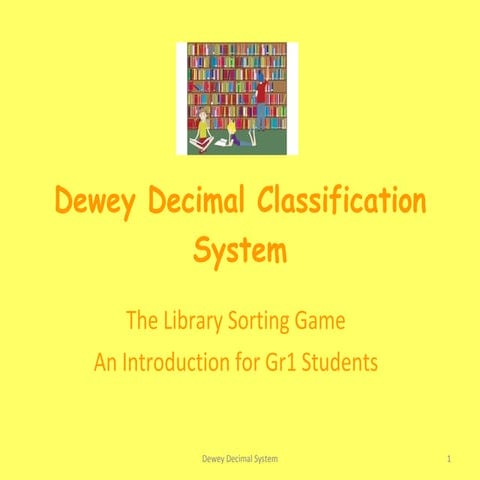 Dewey Decimal Classification System - The Library Sorting Game