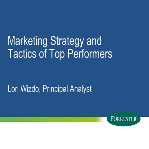 Pardot Elevate 2012 - Marketing Strategies and Tactics of Top Performers