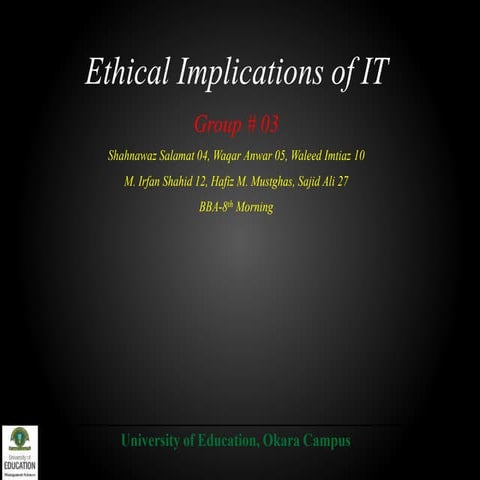 Ethical implications of information technology | PPT