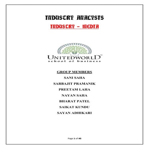 Industry analysis- Media