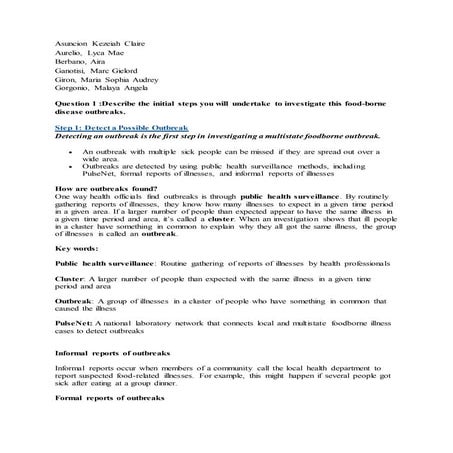 Outbreak Investigation Microbiology