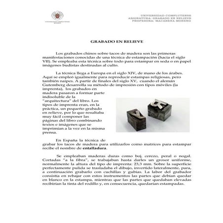 Grabado en relieve. | PDF