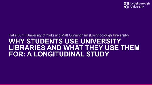 Why students use university libraries and what they use them for