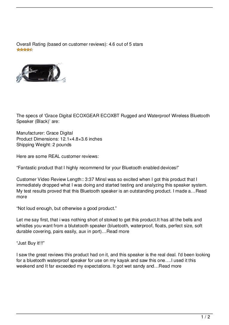 ecoxbt waterproof bluetooth speaker