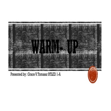 Pathfit 2 physical education warm up and cool down topic basic warm up in PE ...
