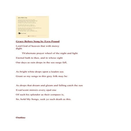 Grace Before Song by Ezra Pound