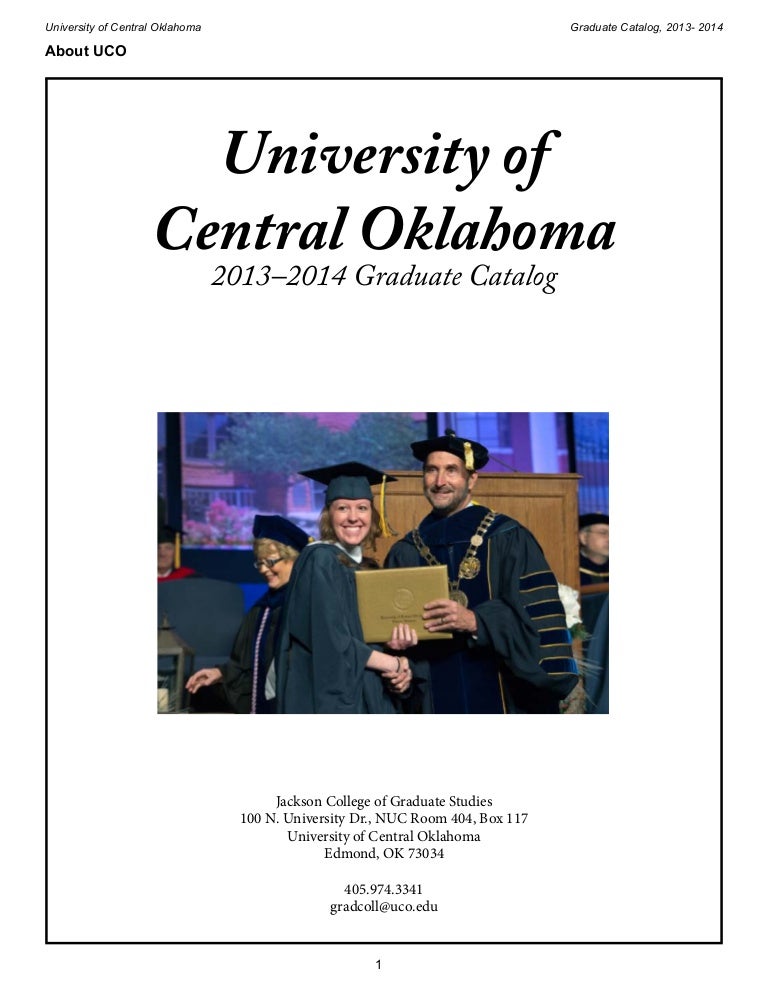University Of Central Oklahoma Grad Cat 1314