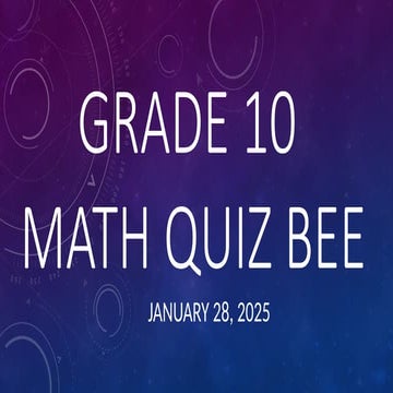 Grade-10-Quiz-Bee Mathematic 10 School Level