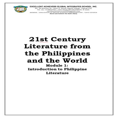 Introduction of the Philippine Literature