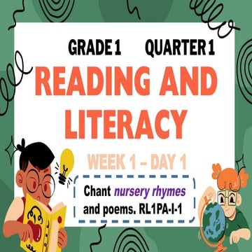 GRADE 1- R&L- WEEK 1.pptm.pptx GRADE 1 READING AND LITERACY | PPTX