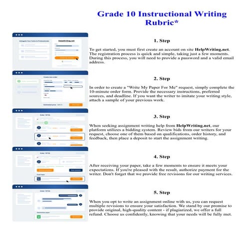 Grade 10 Instructional Writing Rubric