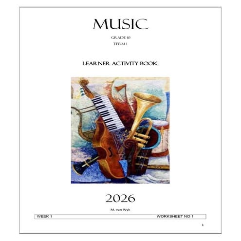 Comprehensive Grade 10 Music Theory Workbook for Term 1 | PDF