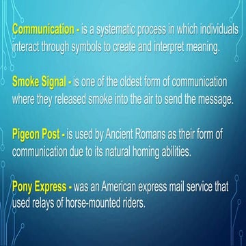 GRADE 11 Evolution of Communication