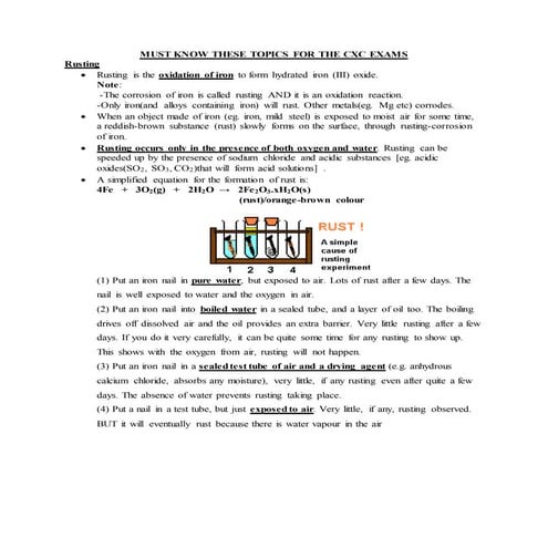 Grade 11 rusting and recycling