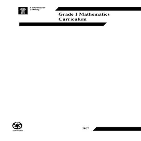 Grade 1 Mathematics Curriculum